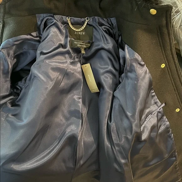 J. Crew Chateau Parka Italian Stadium-Cloth Wool Winter Jacket Coat Size 00 - Picture 8 of 8